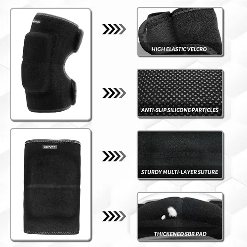 Vista 3 de ONTYZZ Rodilleras para niños con almohadillas gruesas SBR, rodilleras antideslizantes ajustables para niños, rodilleras suaves para voleibol