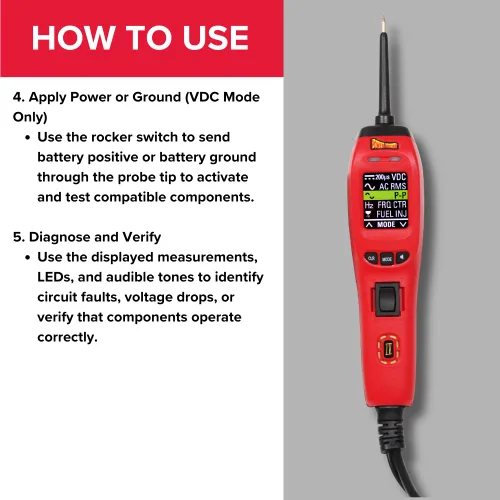 Vista 6 de Power Probe IV - [Herramienta de prueba de diagnóstico automotriz, medidor de voltios digital, resistencia de corriente CA/CC, probador de circuito]