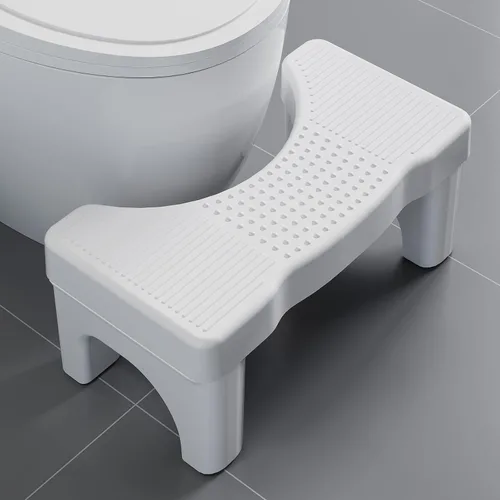 Vista 9 de Taburete de inodoro prémium para adultos, taburete antideslizante para baño, taburete portátil para adultos y niños, escalón de 7 pulgadas