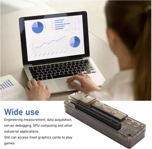 Vista 3 de GDC PCIe portátil externo independiente tarjeta de vídeo Dock soporte 6Pin externa discreta tarjeta gráfica base