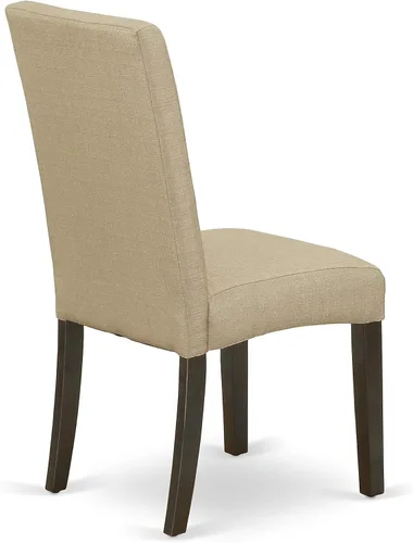 Vista 9 de East West Furniture HLDR3-CAP-03 Juego de mesa de comedor de 3 piezas contiene una mesa de comedor redonda con pedestal y 2 sillas Parson tapizadas