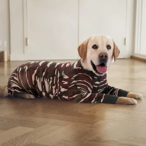 Vista 8 de Traje de recuperación para perros grandes y medianos después de la cirugía, mameluco antilameduras suave y transpirable para perros, alternativa al