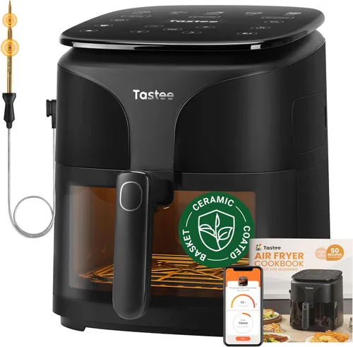 Vista 8 de Forros de freidora de aire Tastee 100 piezas - Diseño para cestas de freidora de aire de 3-6QT, forros de papel desechables absorbentes de aceite