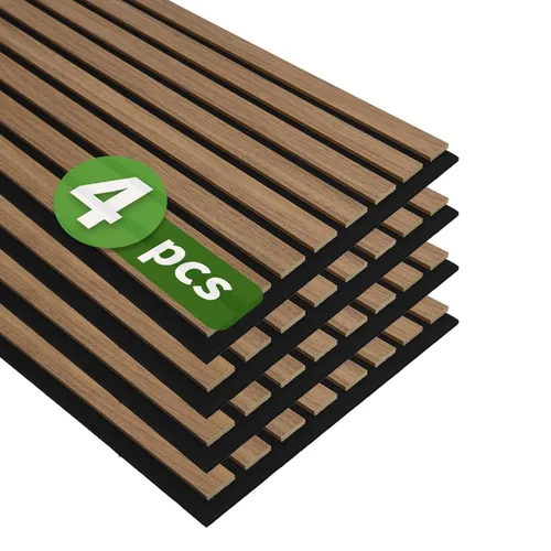 Vista 28 de Art3d Panel de pared con diseño de listones de madera acústica de 47 x 23.6 Castaño