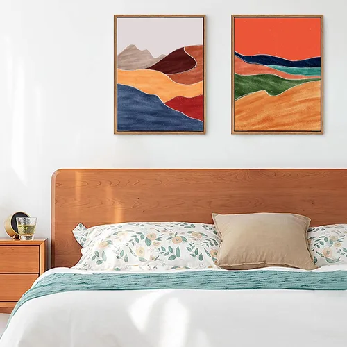 Vista 7 de Marco flotante de lona con aspecto de madera, marcos flotantes para lienzo estirado extraíble, pintura artística de pared, marcos de fotos