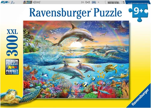 Vista 2 de Ravensburger 12895 Dolphin Paradise - Rompecabezas de 300 piezas para niños, cada pieza es única, las piezas encajan perfectamente