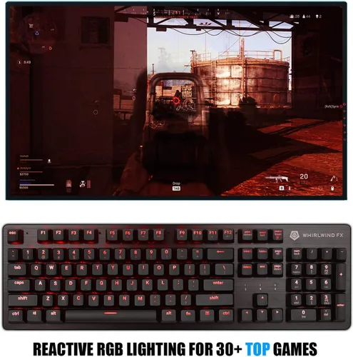 Vista 2 de Teclado para juegos Element V2 iluminación interactiva y personalizable, experiencia RGB inmersiva y reactiva