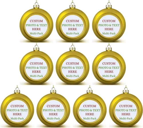 Vista 22 de Adornos de Navidad personalizados, texto fotográfico, haz tu propio adorno de cerámica de porcelana, regalo de recuerdos para decoración de Navidad