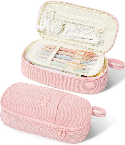 Vista 12 de Estuche Lindo para Lápices SUNEE, Funda Estética para Bolígrafos, Bolsa Grande para Lápices de Color con Cremallera, Almacenamiento y Organizador
