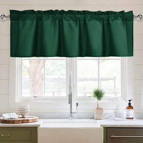 Vista 36 de XWZO Cortinas de cenefas de cocina para ventanas, sala de estar, dormitorio, baño, cubiertas superiores, estilo granja rústico, comedor, aislamiento