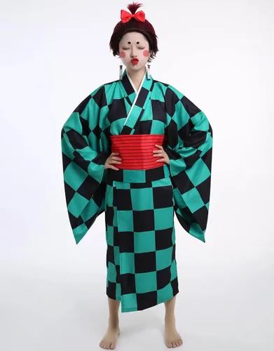 Vista 2 de miccostumes Kimono de anime unisex para cosplay, Haori japonés con Obi