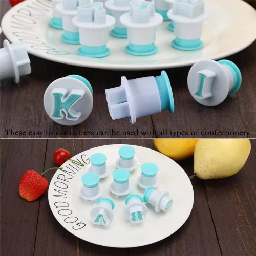 Vista 8 de BENBO - Juego de moldes para tartas con números de letras del alfabeto, 36 piezas para fondant, azúcar, manualidades, sello de galletas, impresión