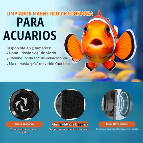 Vista 4 de Flipper - Limpiador magnético de vidrio para acuario, rascador de algas