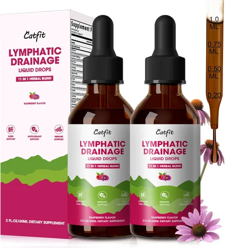 Vista 11 de Gotas de Suplementos de Drenaje Linfático para el Sistema Inmunológico, Apoyo al Sistema Linfático, Limpieza y Desintoxicación, Salud del Hígado