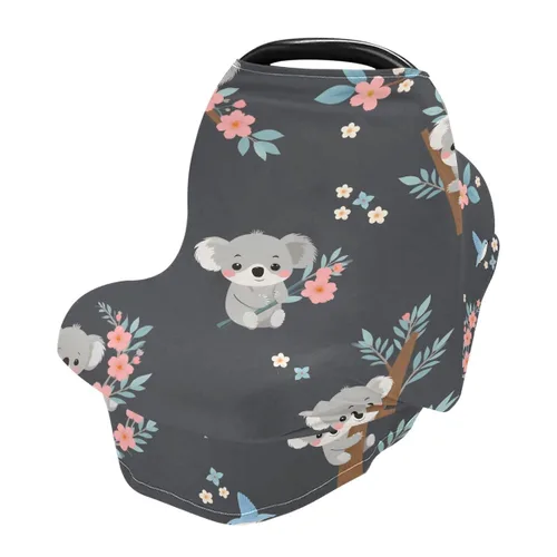 Vista 9 de Funda de lactancia, bufanda de lactancia, lindo Doodle Sloth fundas de asiento de coche para bebés bebés, funda para cochecito, toldo para asiento