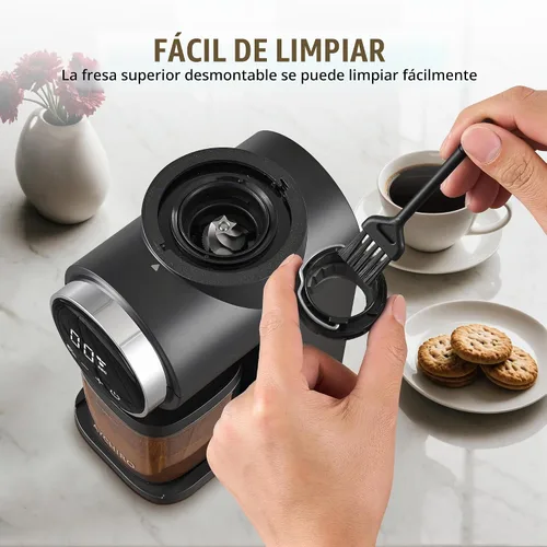 Vista 5 de AYCHIRO Molinillo de café eléctrico con rebabas cónicas, molinillo de café con 30 ajustes precisos de molienda, soporte para portafiltros y selector