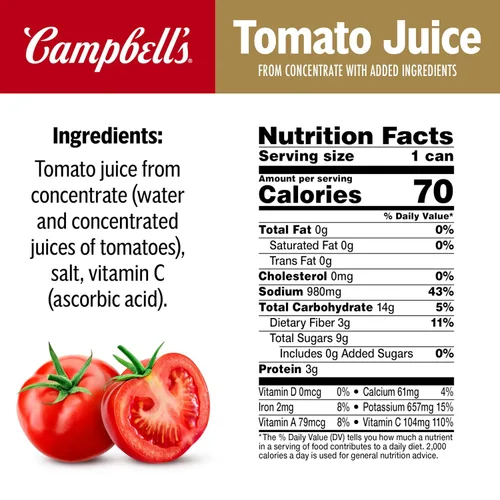 Vista 2 de Campbell's 100% jugo de tomate, lata de 11.5 fl oz