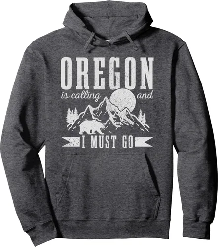 Vista 3 de Sudadera con capucha con diseño de Oregon Is Calling & I Must Go Mountains