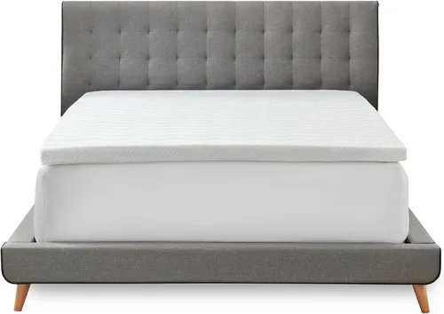Vista 7 de Essentials - Cubrecolchón de espuma viscoelástica de 2 pulgadas, con infusión de gel, funda de punto circular de lujo incluida, espuma certificada
