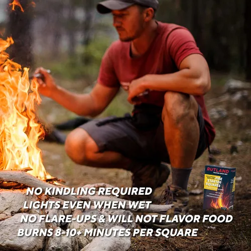 Vista 6 de Rutland Safe Lite - Cuadrados de iniciación de fuego, arrancadores de carbón pesado para chimenea, parrilla, barbacoa y fogatas, accesorios