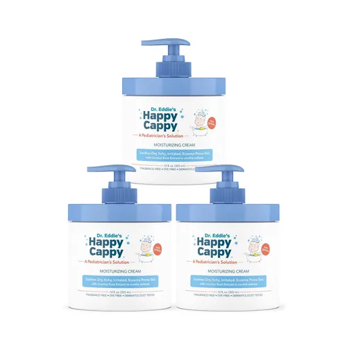 Vista 14 de Crema hidratante Happy Cappy – Crema para bebés con tendencia al eccema, loción para piel seca para bebés, niños pequeños y niños, formulada por