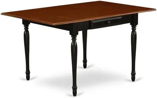 Vista 3 de East West Furniture MZAV3-BCH-W - Juego de comedor de 3 piezas para espacios pequeños que contiene una mesa de comedor rectangular con gotas y 2