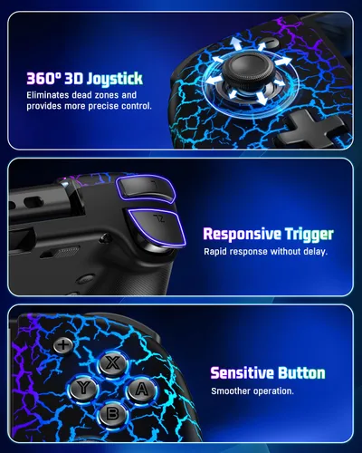 Vista 4 de Switch Controllers Compatible with Nintendo SwitchOLED,One-Piece Wireless Switch Joypad,Full-Size Ergonomic Handheld Controller with 1000mAh