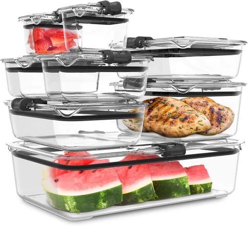 Vista 8 de Prepara Latchlok - Recipiente de almacenamiento de alimentos Tritan de 5.25 tazas, juego de 2, transparente