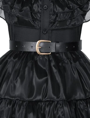 Vista 5 de Black costume girls dress for Kids Black Family Costume for Girls Birthday Halloween Cosplay Party (Ages 3-12)