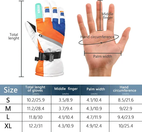Vista 2 de JEKOSEN - Guantes de esquí para hombre y mujer, impermeables, para pantalla táctil, para snowboard, nieve, clima frío, guantes de invierno