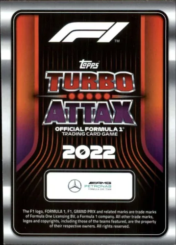 Vista 2 de 2022 Topps Turbo Attax F1 Mirror Foil Pink Racing #302 George Russell Mercedes Oficial Fórmula 1 Trading Card
