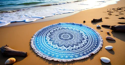 Vista 16 de Tapiz redondo de mandala indio, manta de playa, mantel de algodón gitano hippie bohemio, toalla de playa, esterilla de yoga