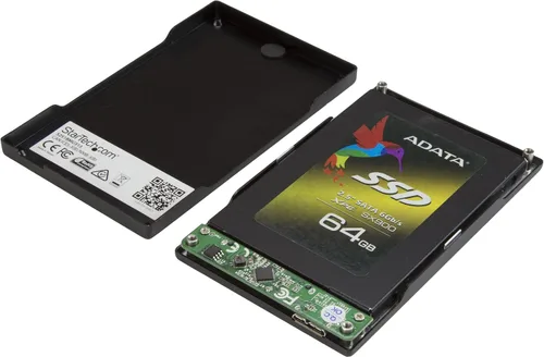 Vista 3 de StarTech - Carcasa para disco duro SATA de 2.5 pulgadas, USB 3.1 Gen 2, (S251BMU313) Caja portátil externa, USB 3.1 Gen 2 10Gbps, HDD y SSD