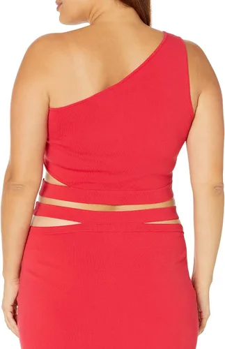 Vista 5 de The Drop Women's Plus Size Valentina Cropped One Shoulder Cut-Out Sweater Top