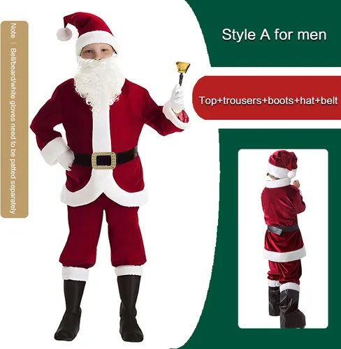 Vista 5 de Disfraz de Navidad para niños y niñas, disfraz de Papá Noel