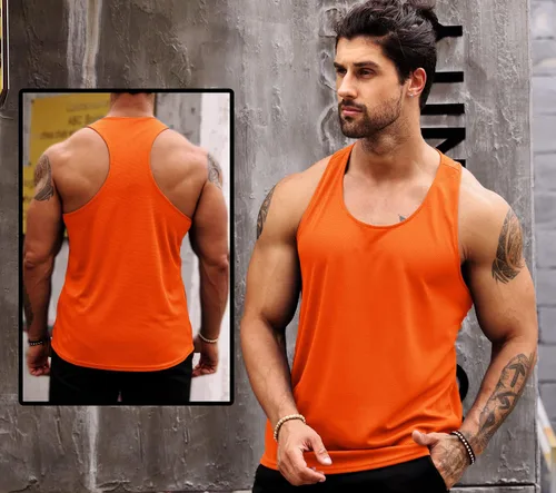 Vista 3 de LecGee Camiseta sin mangas para hombre, paquete de 3 camisetas sin mangas para entrenamiento de gimnasio, ajuste seco, espalda en Y, culturismo