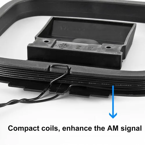 Vista 6 de Antena de bucle AM 3 Pin Mini conector para receptor estéreo Radio interior Audio Home Natural Sound Theater