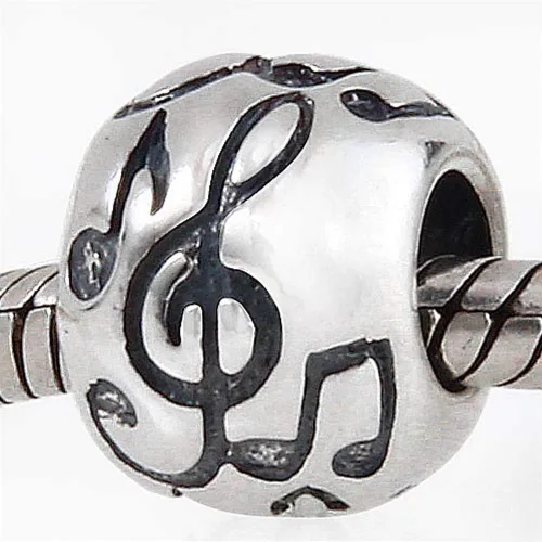 Vista 2 de Música Nota Encanto Plata De Ley 925 arte Melodía Encanto para pulsera de Pandora encantos nota musical