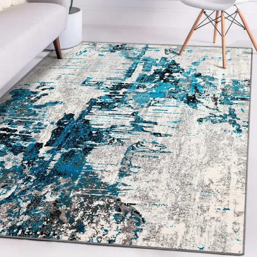Vista 13 de LUXE WEAVERS Alfombra de Área Abstracta Contemporánea, Azul 5x7