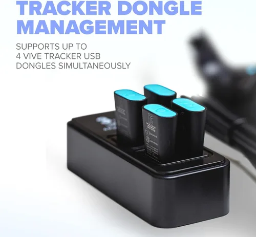 Vista 2 de Concentrador USB Rebuff Reality - Concentrador USB de 4 puertos para dongles USB Vive Tracker - Compatible con Vive Tracker 3.0, 2.0 y otros dongles