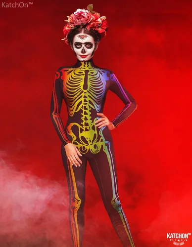 Vista 5 de KatchOn Body de esqueleto multicolor - Disfraz de Halloween para mujer