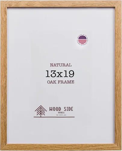 Vista 22 de Marcos de fotos de madera de roble de 11 x 17 pulgadas con paspartú para 9 x 15 pulgadas, marco de fotos de madera maciza natural para colgar