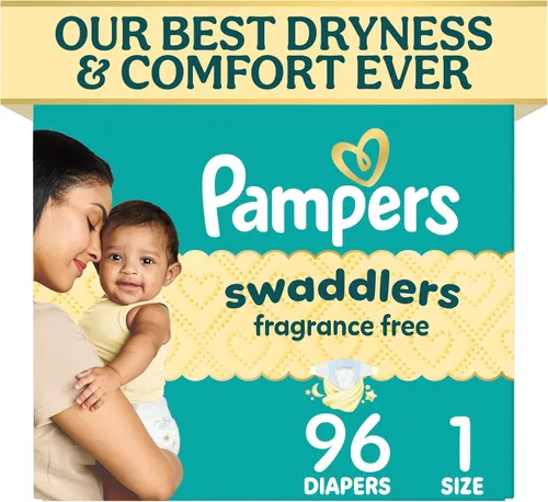 Vista 35 de Pampers Pañales Swaddlers, talla 4 (15-34 libras), 150 unidades, sin fragancia, hipoalergénicos, absorbentes, recomendados por pediatras, seguros