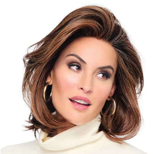Vista 19 de Raquel Welch Flying Solo - Peluca para niños, 100% atada a mano por ropa de pelo, gorra pequeña promedio, RL10/12 castaño iluminado por el sol