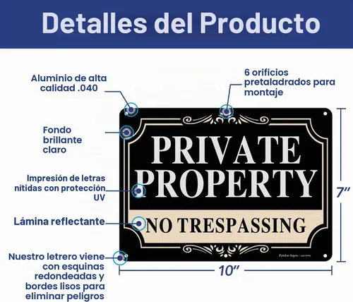 Vista 2 de Paquete de 2 letreros de metal de aluminio libre de óxido de 10 x 7 pulgadas, reflectante, resistente a la decoloración, protección UV, resistente a