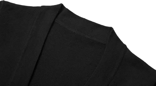 Vista 4 de Urban CoCo Chaqueta de punto de manga larga con frente abierto para mujer Negro