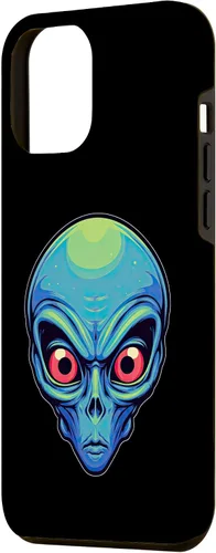 Vista 2 de iPhone 13 Pro Max Alien Face UFO Alien Head Funny Alien Case