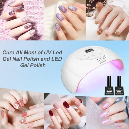 Vista 7 de Lámpara de uñas de gel UV para uñas con 4 temporizadores, lámpara de uñas LED UV profesional con sensor automático para esmalte de uñas de gel
