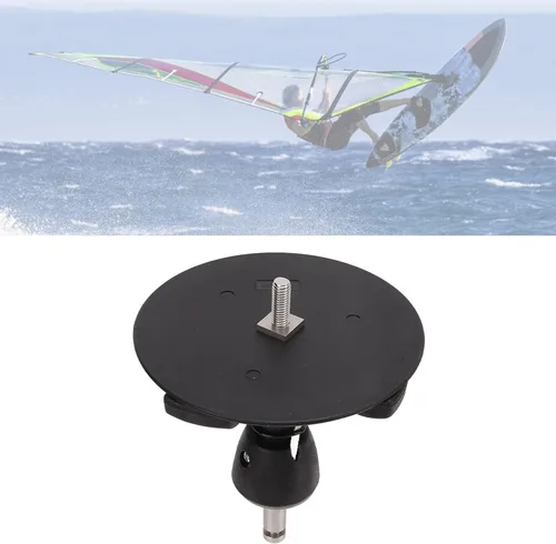 Vista 2 de Pata de mástil para windsurf, 360°, universal, resistente, portátil, negro, para surfear con base de mástil para exteriores
