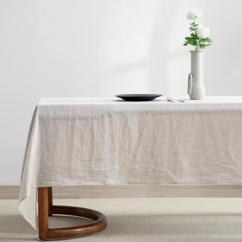 Vista 10 de EVERLY 100% Pure Linen Rectangle Tablecloths 60x84Inches for Dining,Buffet Parties,Picnic,Events,Weddings and Restaurants,Decorative Black